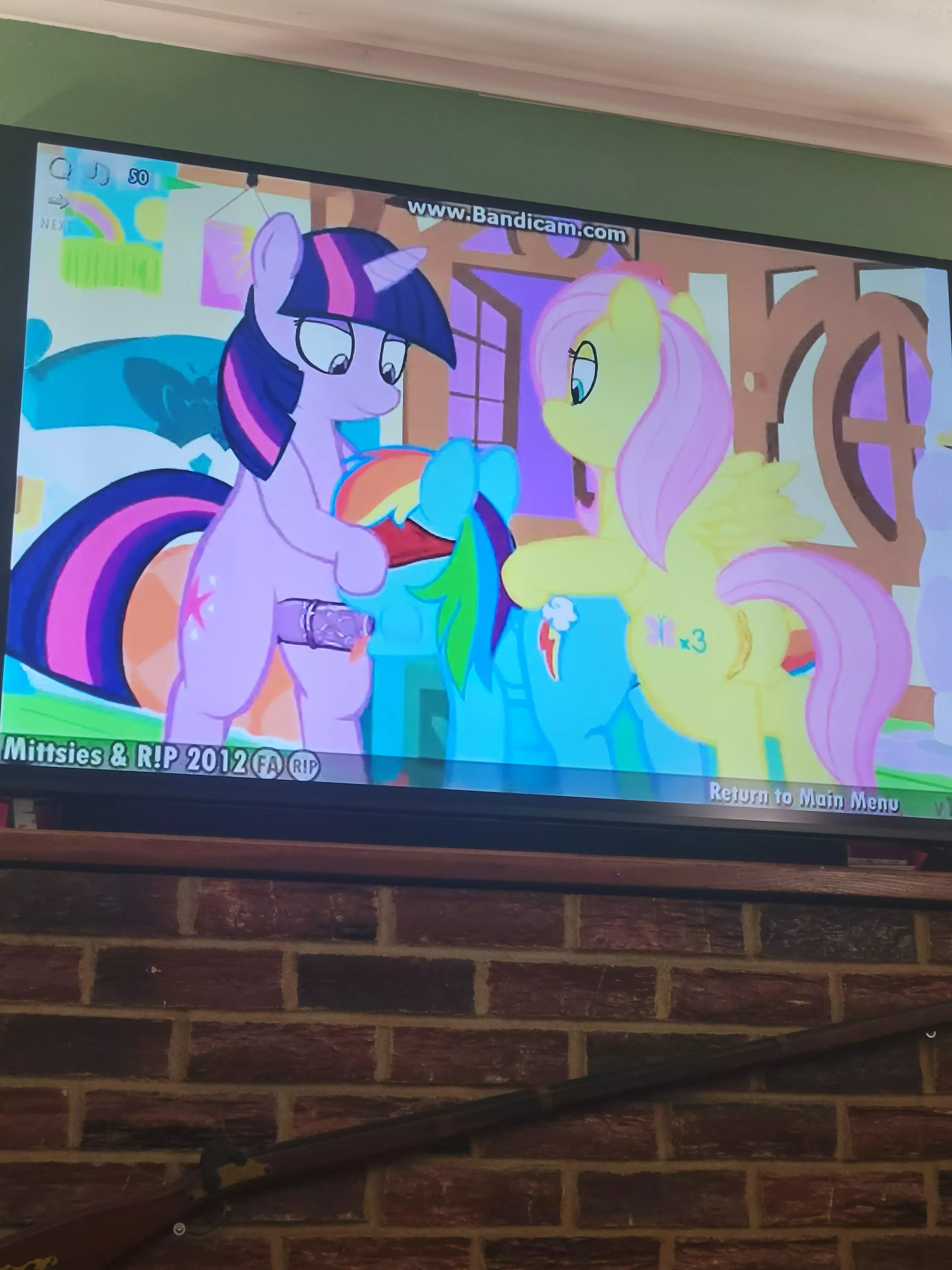 Enjoying clop on the big screen!