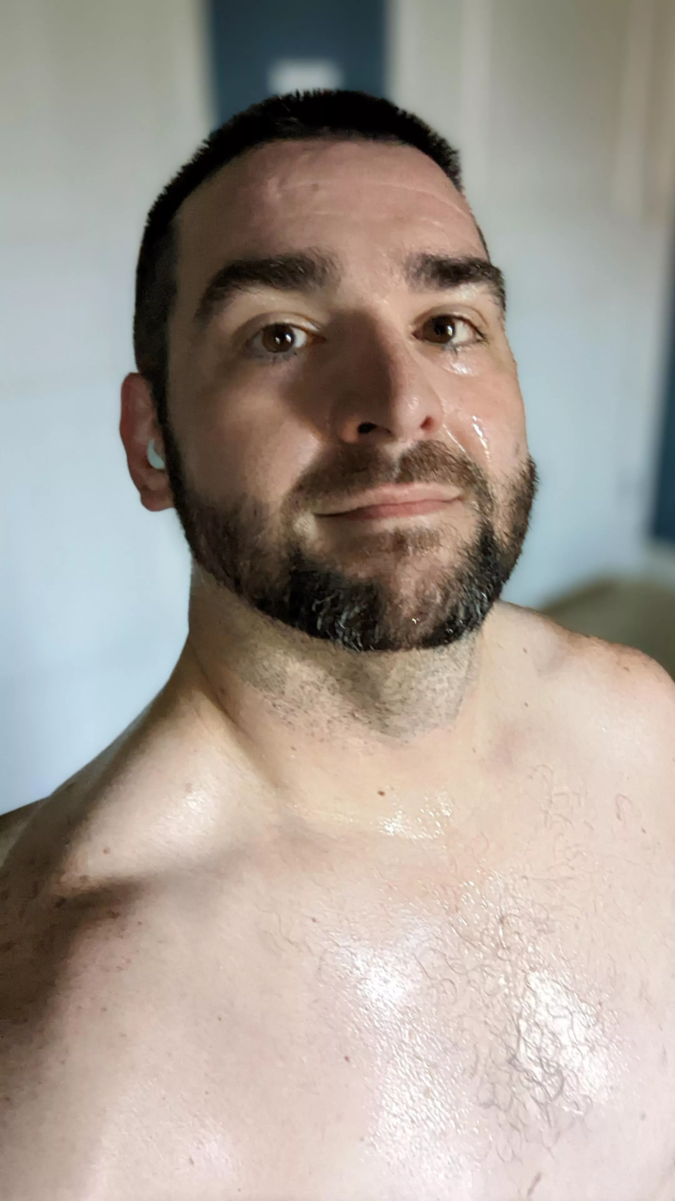 Finished a workout and time for a shower