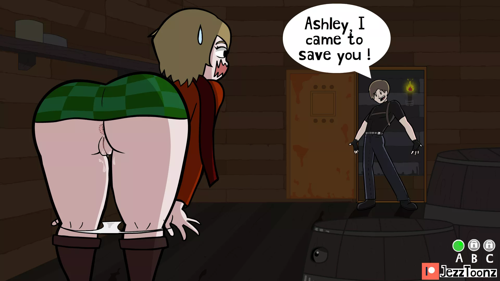 leon saves ashley at an inopportune moment (resident evil 4) [Jezztoonz]