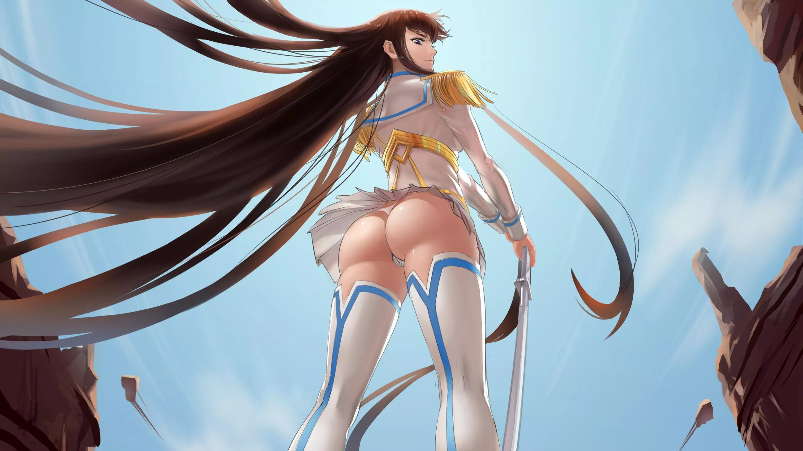 Satsuki showing off her butt