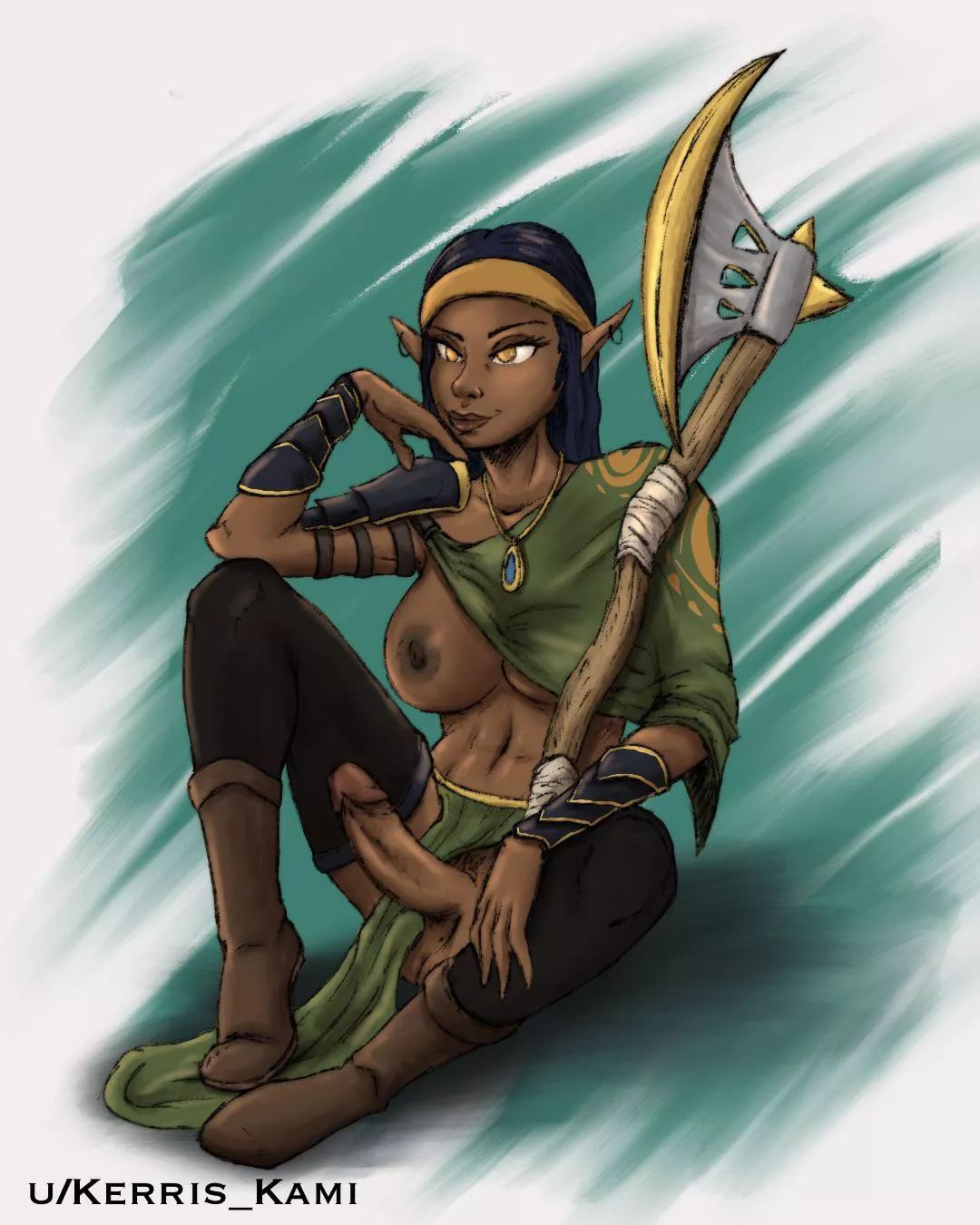 Elf warrior taking a breather(Kerris_Kami)