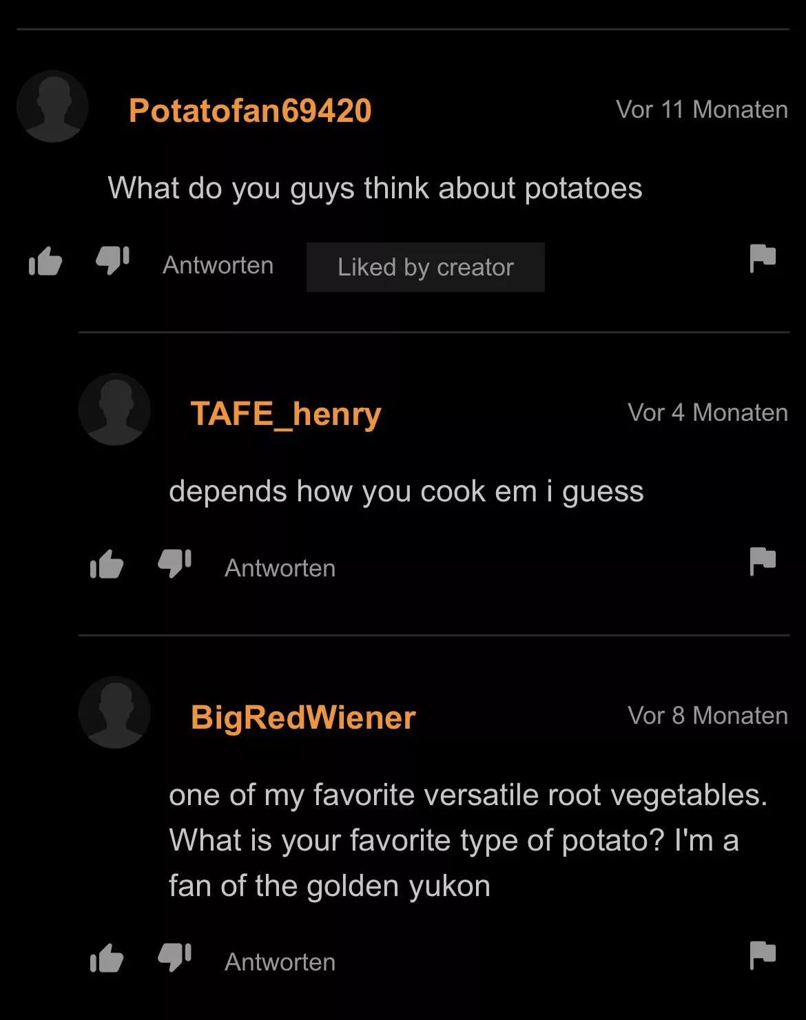 What do you think about potatoes?