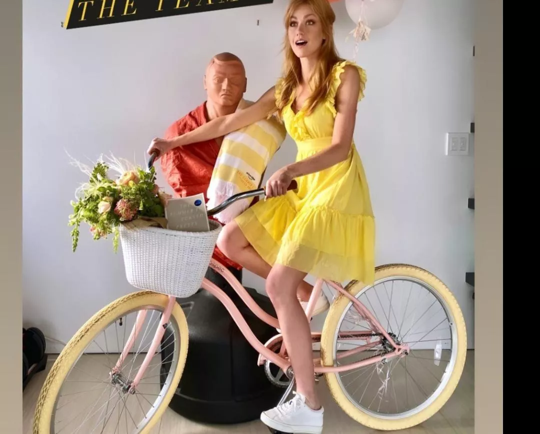 Katherine McNamara has me jealous of that bicycle seat