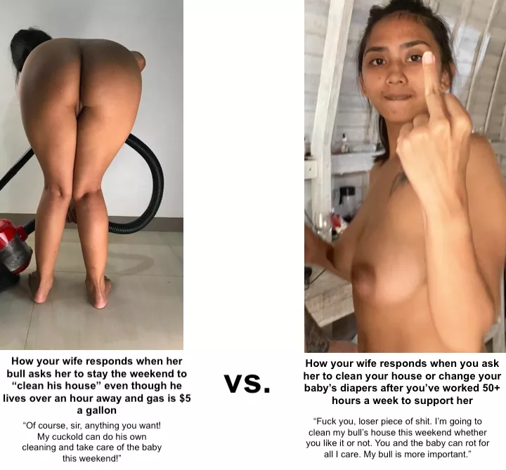 Cleaning your house VS. cleaning her bull's