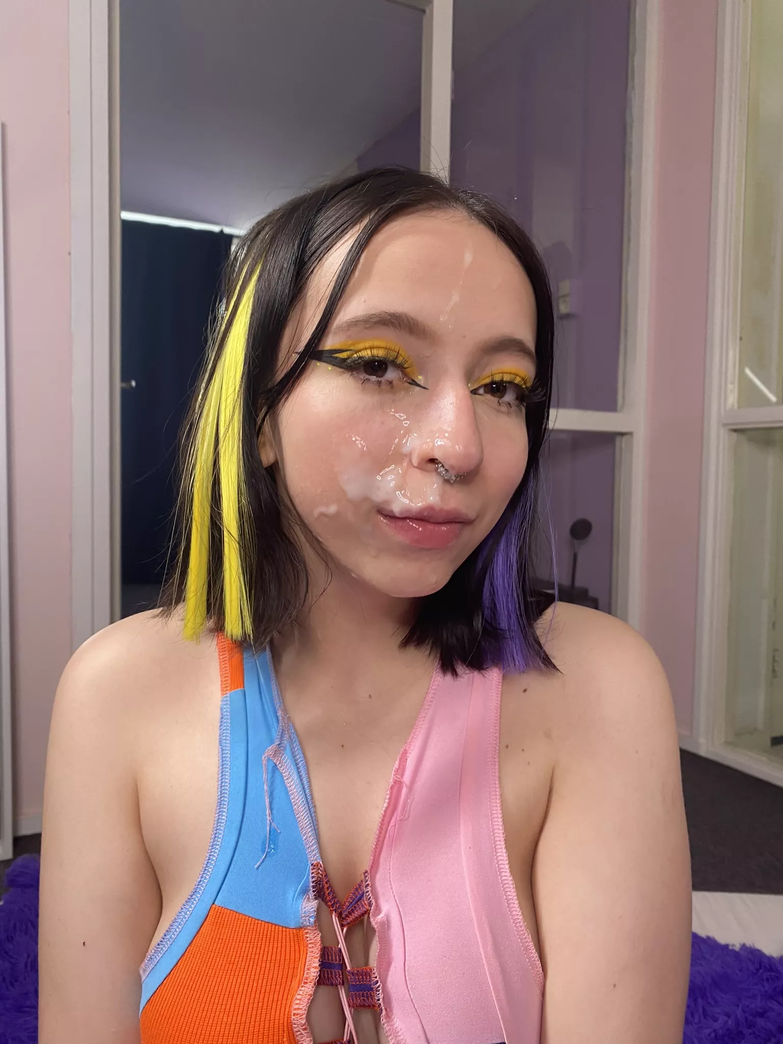 Feel cute with cum on my face