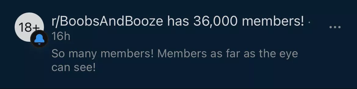 Seriously, thanks. We started this subreddit on a dare and didnâ€™t think we would have this many people join. Thanks to all you BoobsAndBoozers for making this happen!