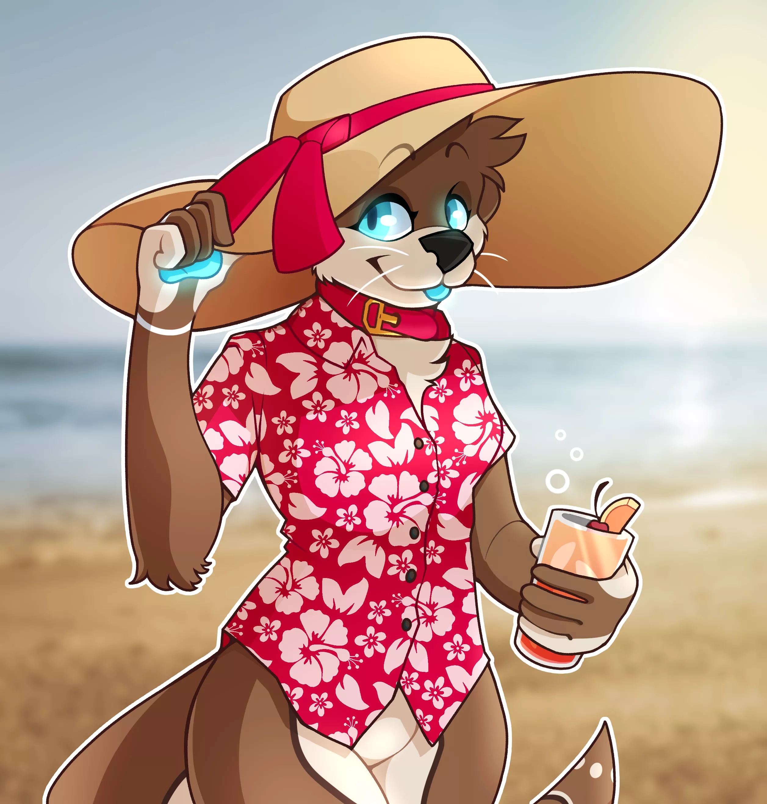 Otter at the Beach! (Art by Me! @Budoti)