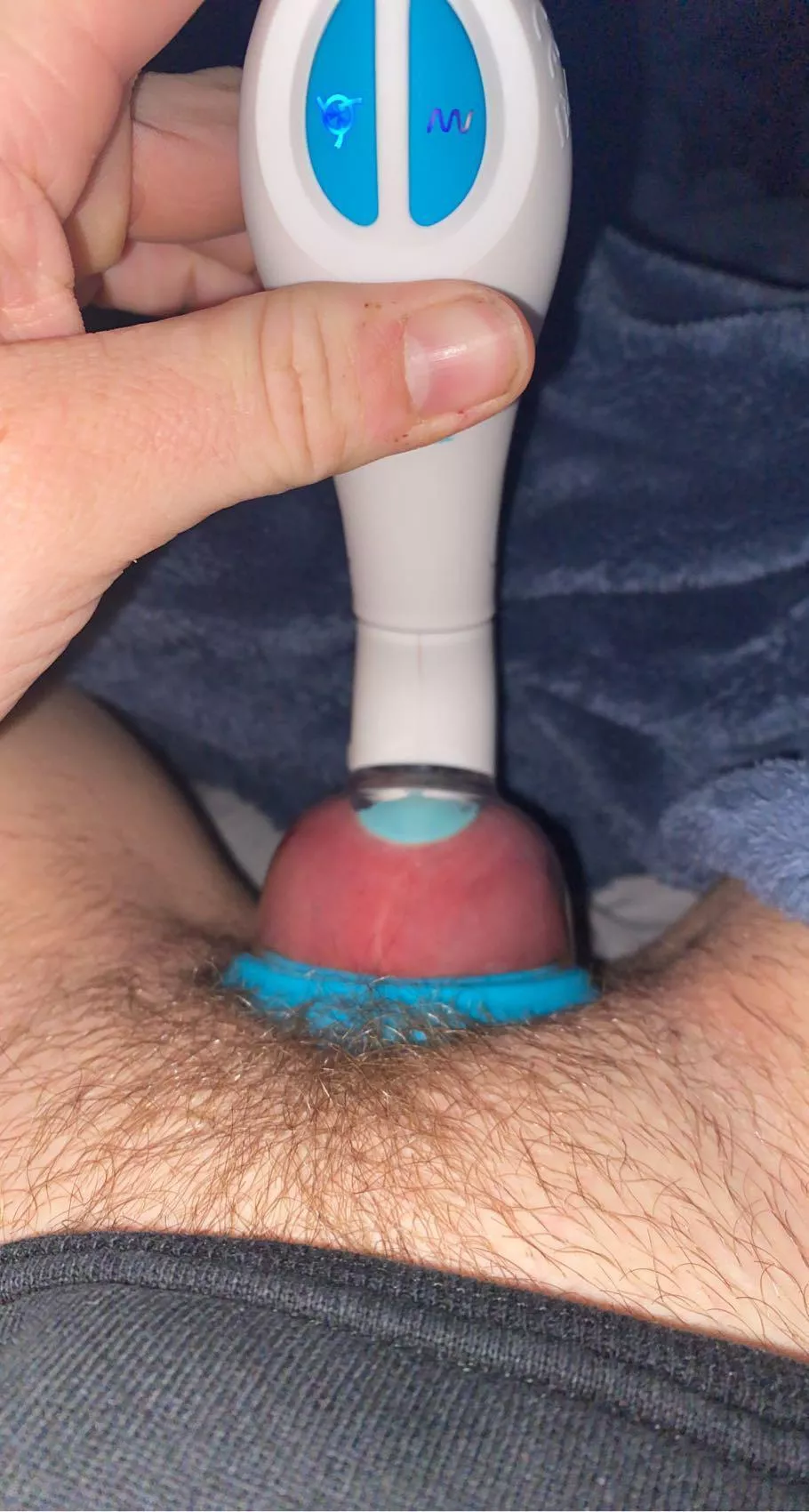 Put my little vibe inside of my pussy pump this morning. I think I need a bigger cup!