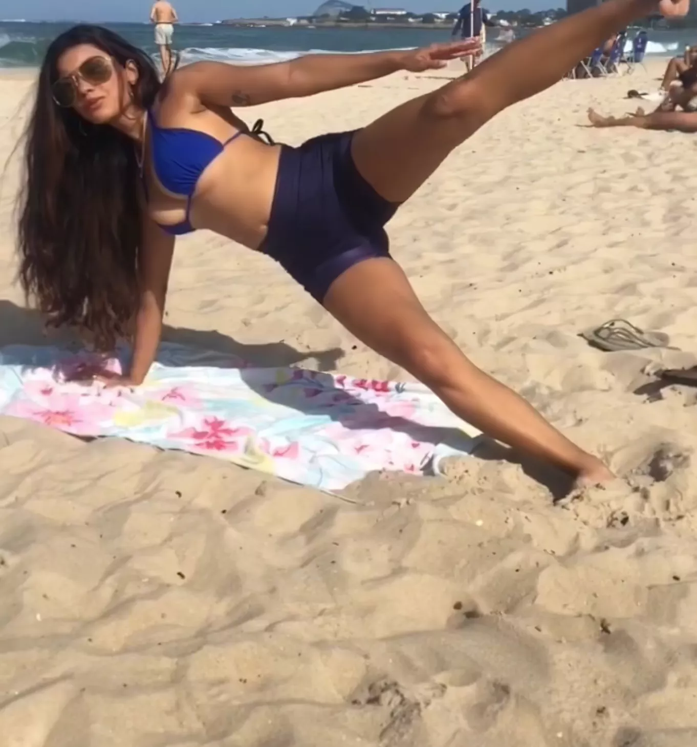 I get more wet at the beach doing yoga