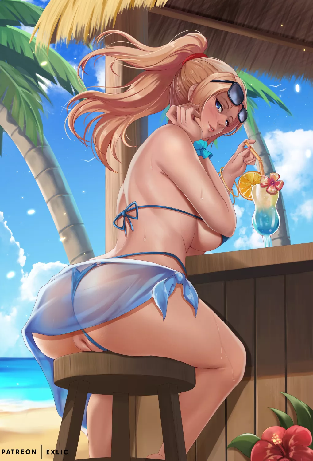 Samus at a beach bar (ExLic)