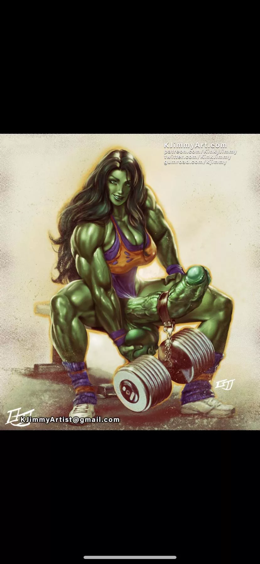 She Hulk showing off how strong she is (Kinky Jimmy)