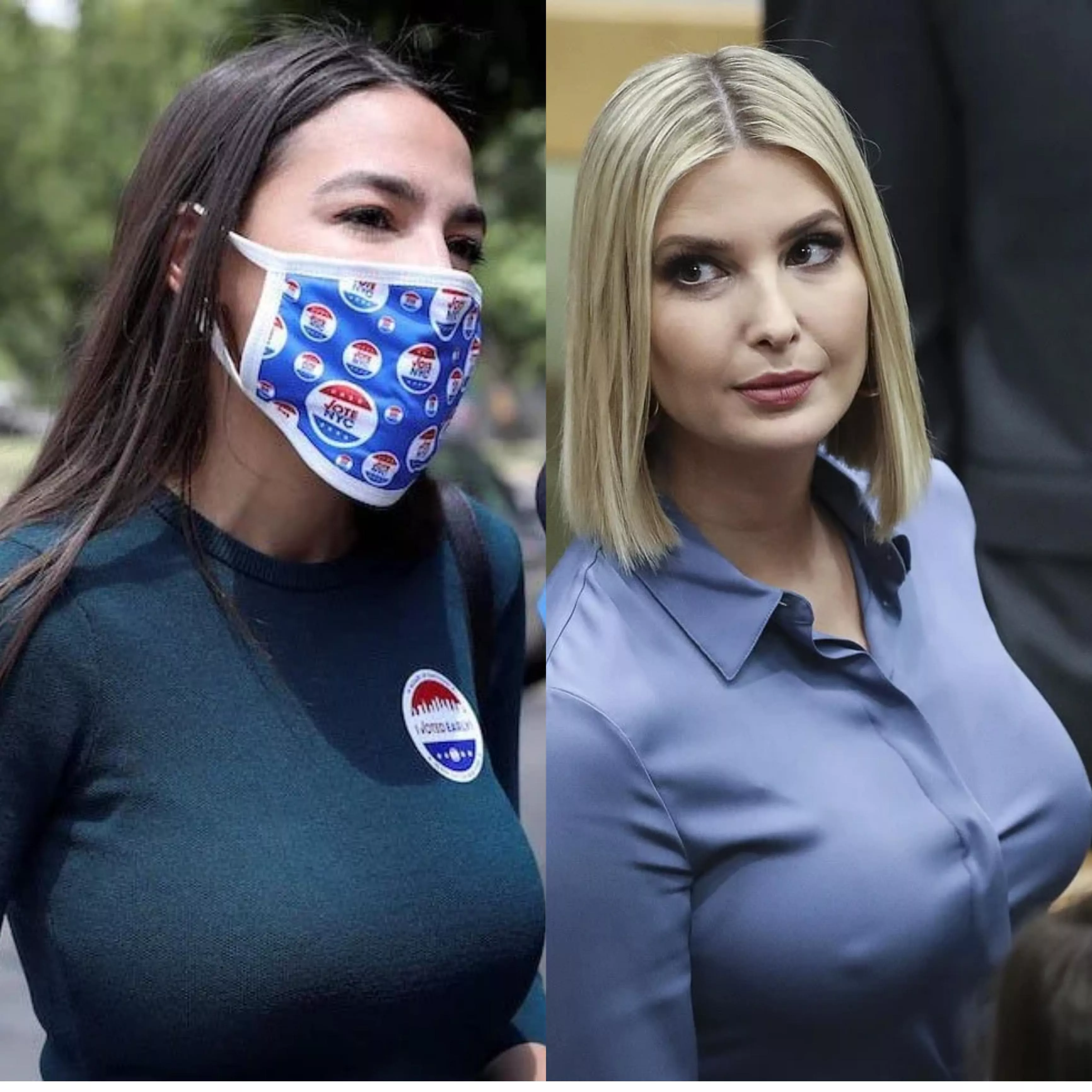 Alexandria Ocasio Cortez and Ivanka Trump... United by the size of tits!