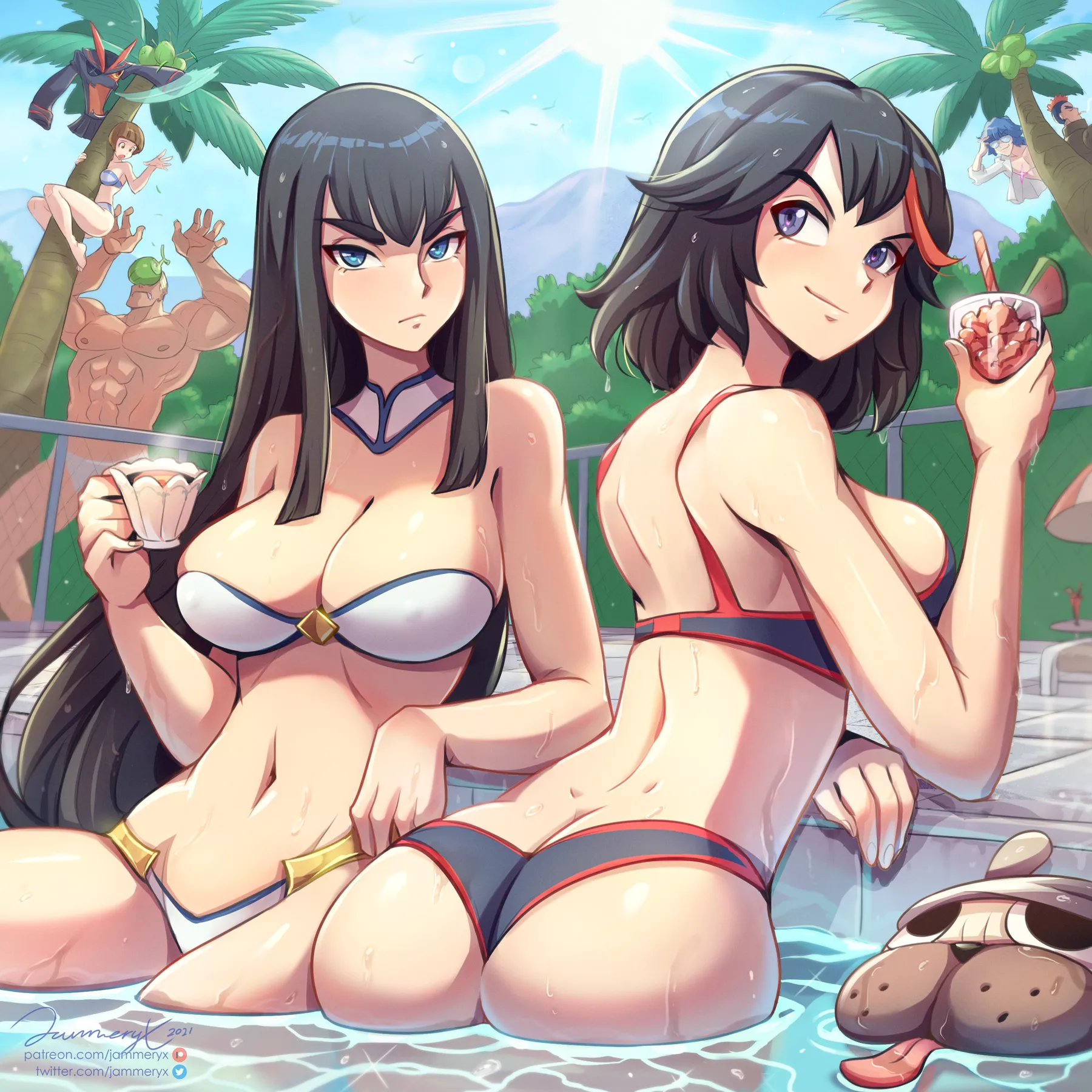 Ryuko x Satsuki poolside (Jammeryx)