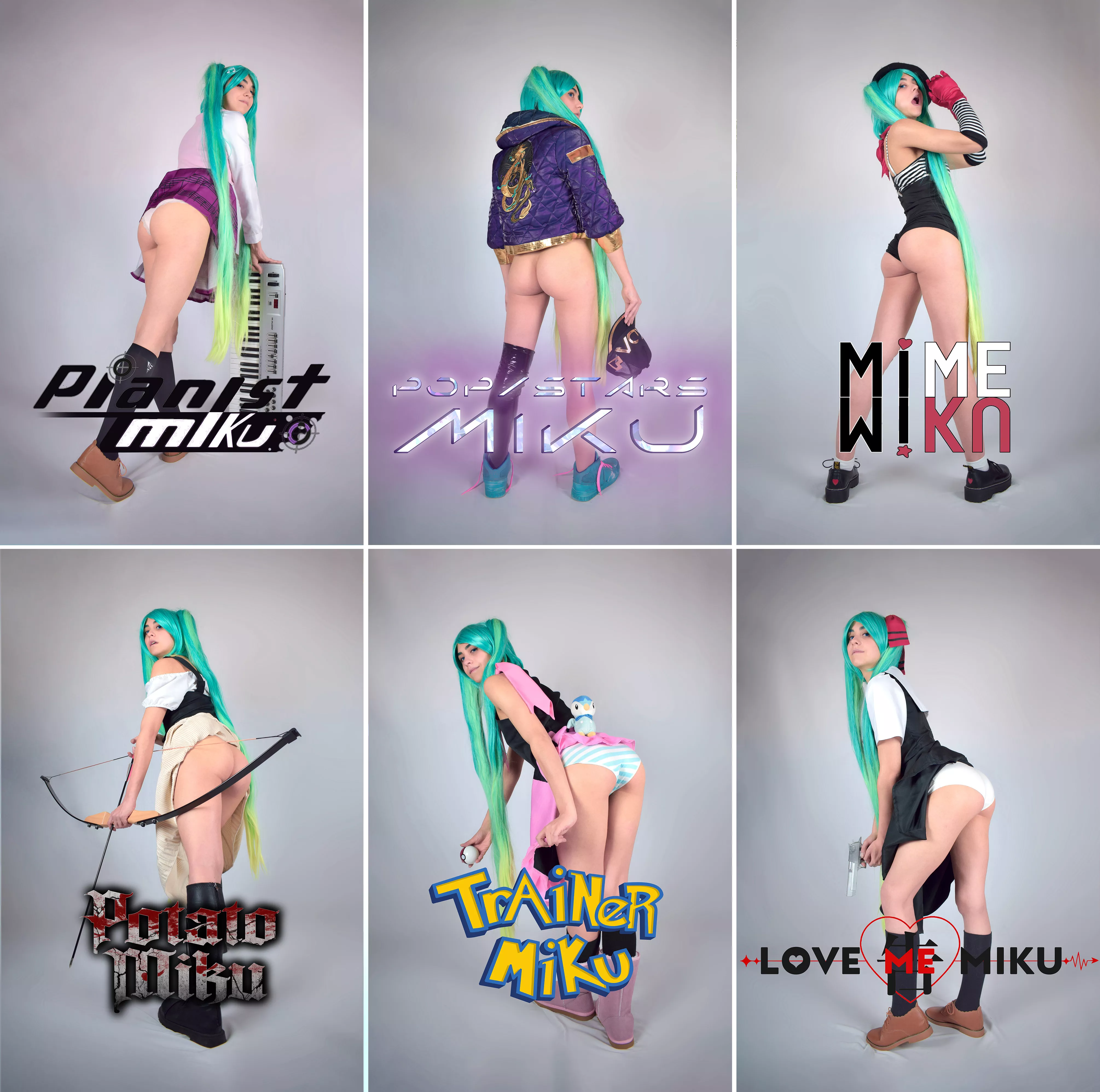 Miku is a lewd impostor, can you name all characters she impersonate?