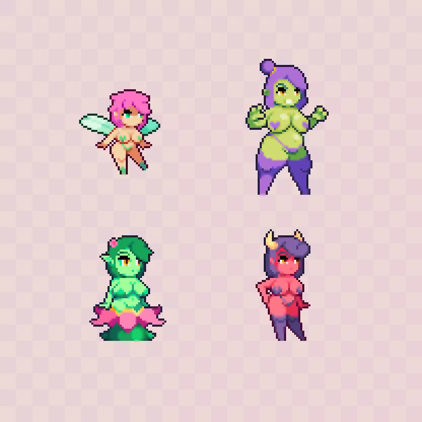 Here's some new monster girl designs for our game Scarlet Maiden