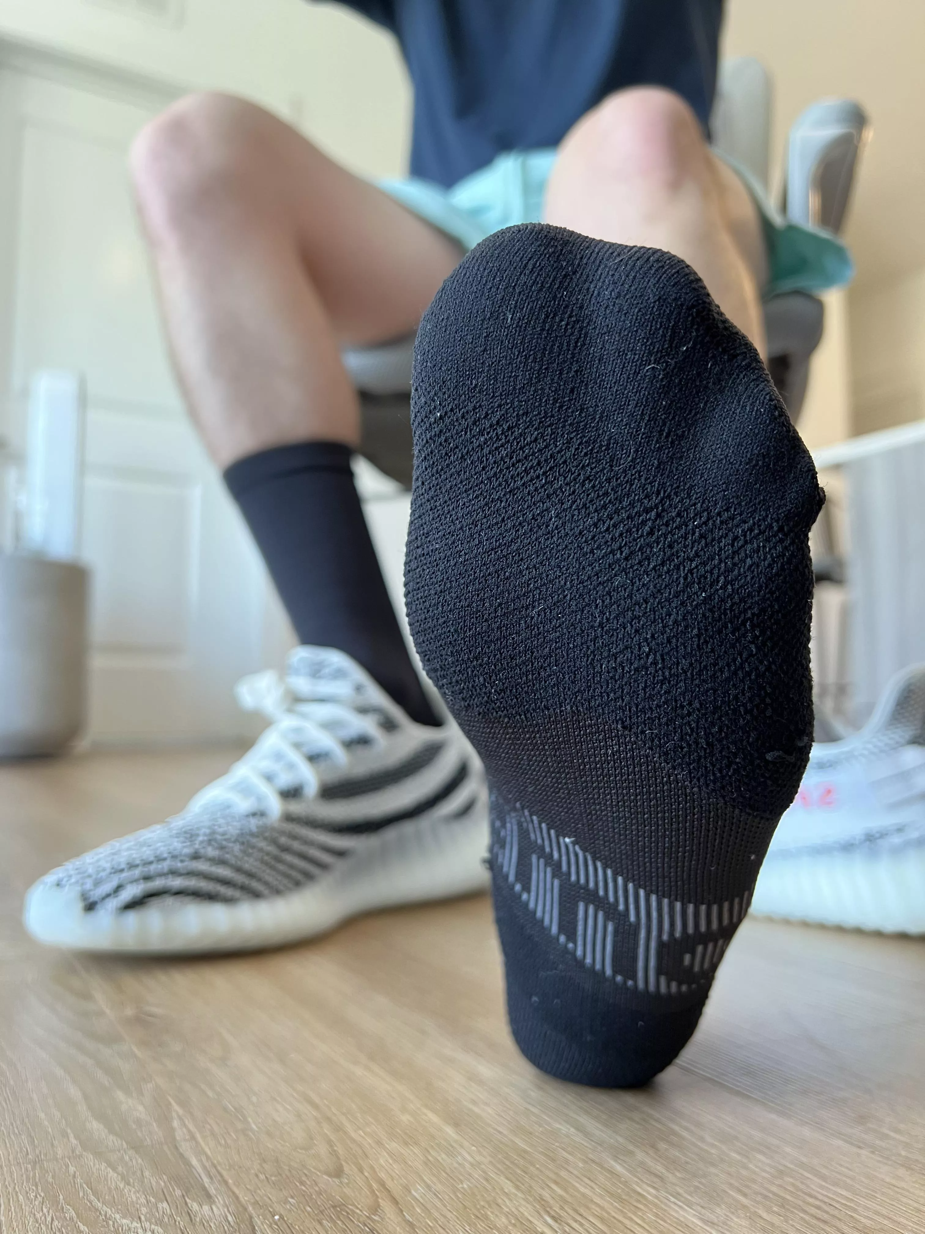 Wanna press your face into my sweaty black sock? I know you do. 😈