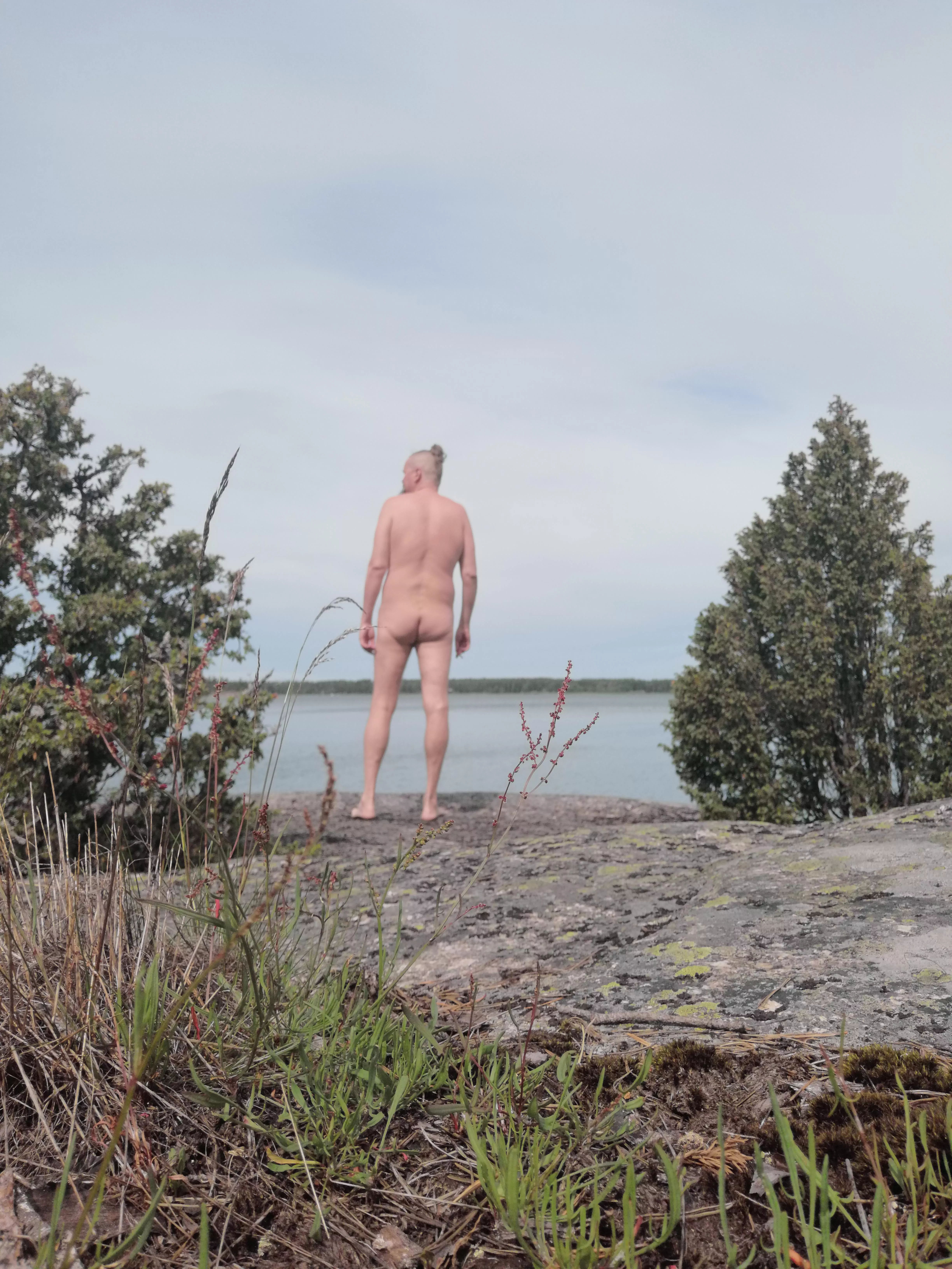 Participating #worldnakedhikingday2022 by the sea in Finland