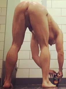 “Positioned in the shower” …