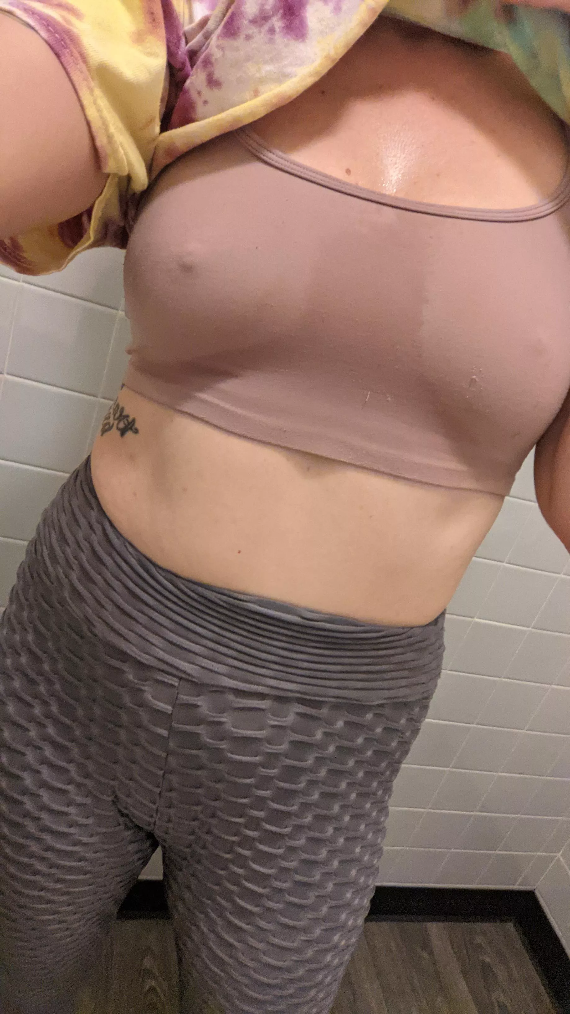 super sweaty sports bra after dance last night