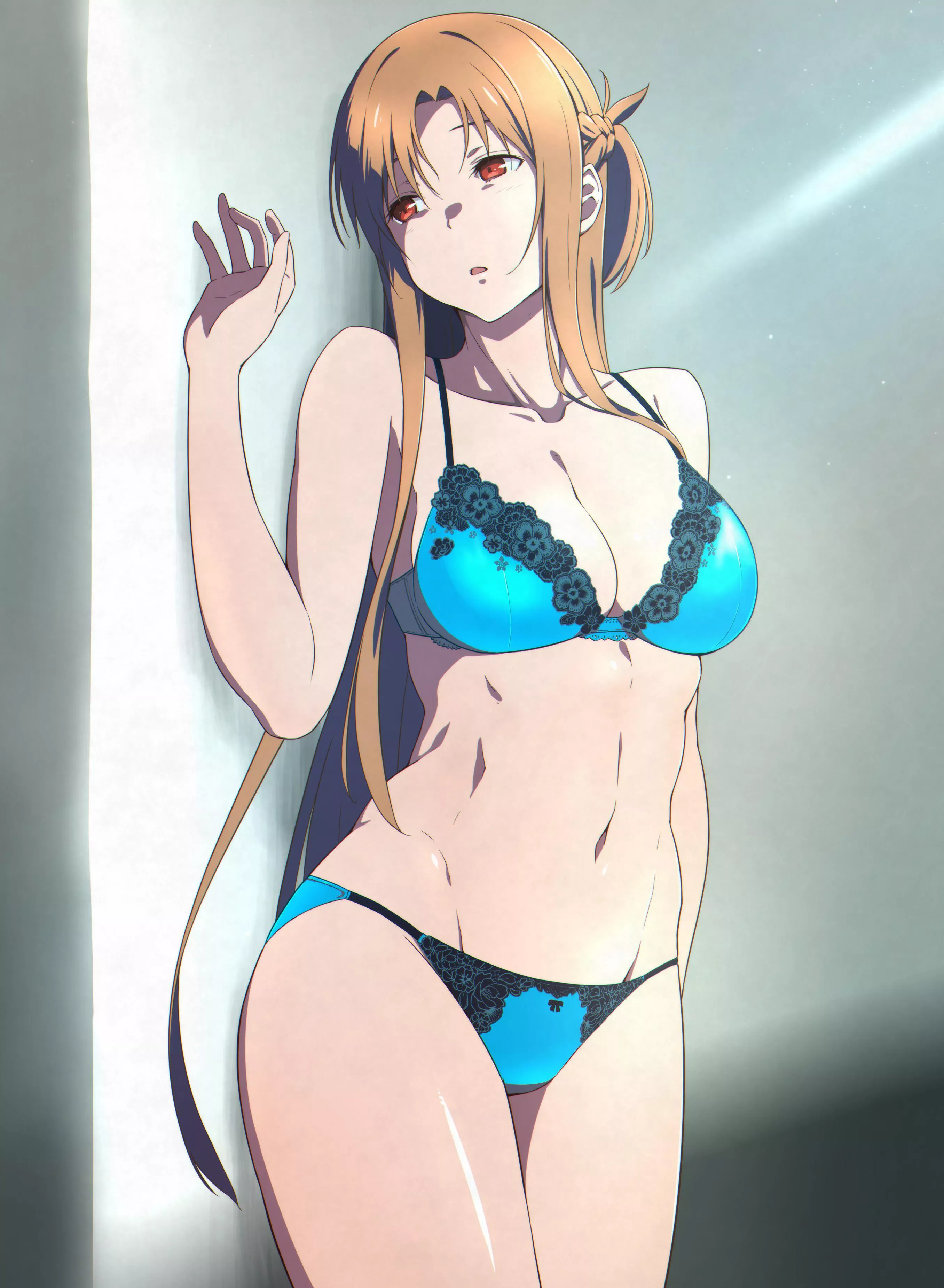 Asuna in sexy cyan lingerie