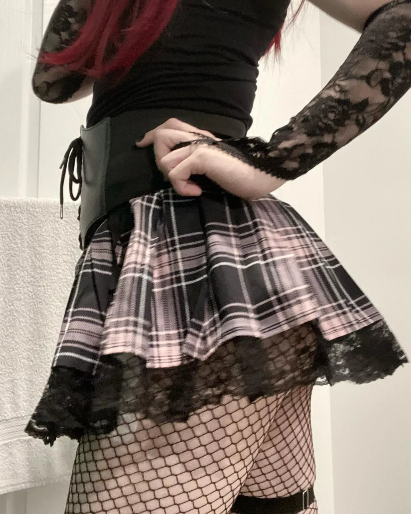 Fell in love with this new skirt and outfitðŸ–¤