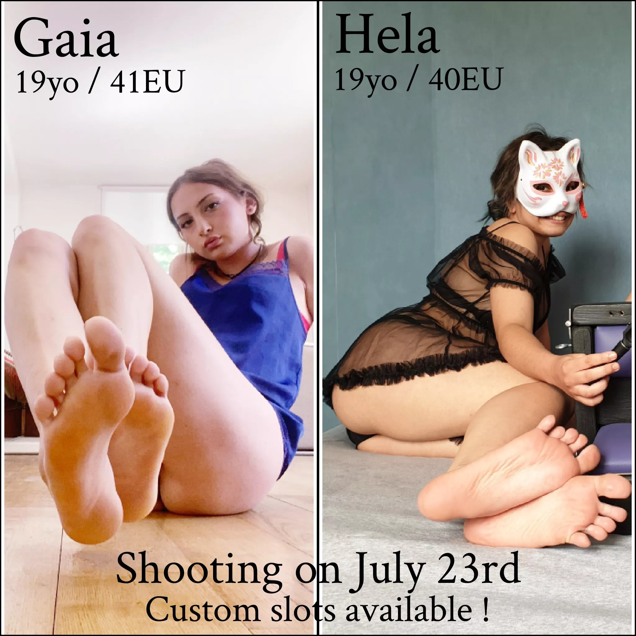 [FelineFreshTickling] Shooting on July 23rd with 3 female models (Gaia, Hela and myself) + Where to find my catalogue of videos