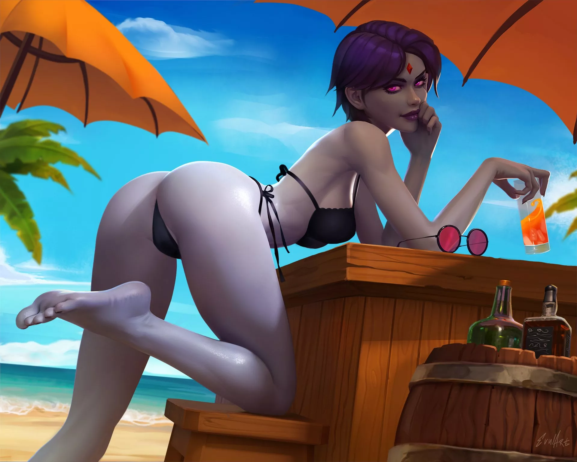 Raven bikini (EvulArt)