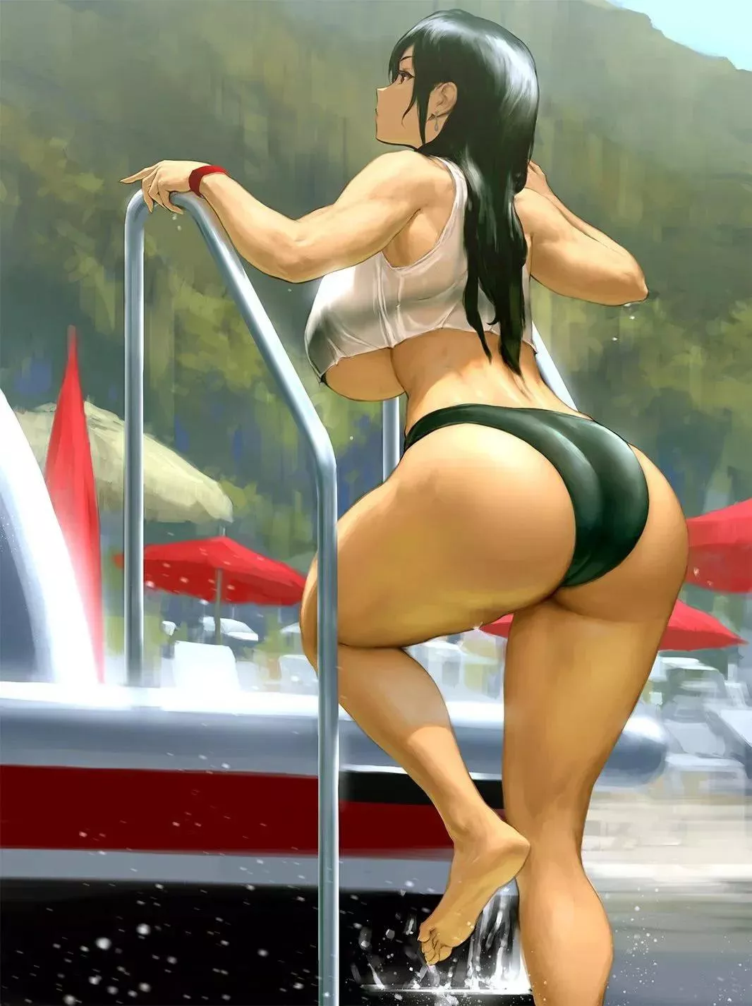 Tifa Lockhart - curvy beauty coming out of the water (infi) [Final Fantasy VII]