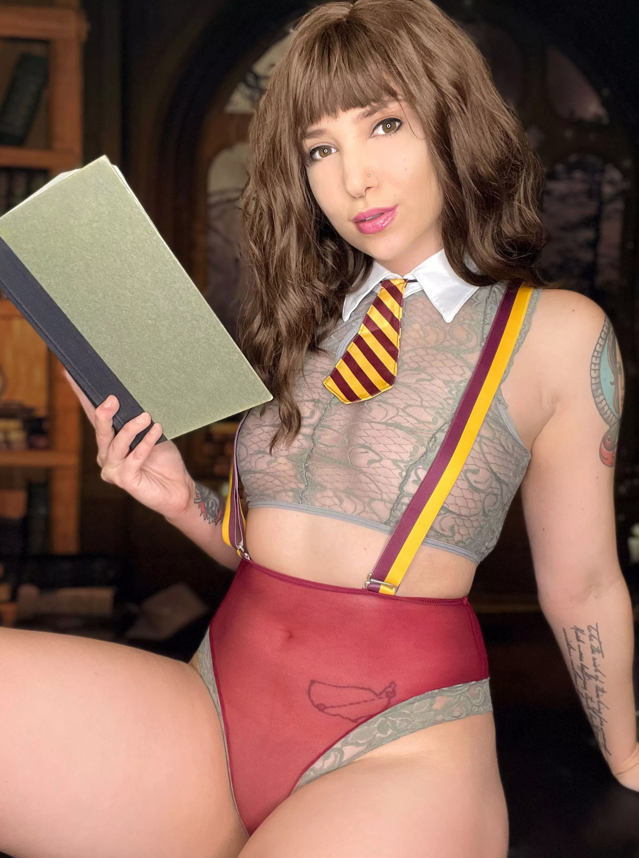 Hermione reading up on some spells