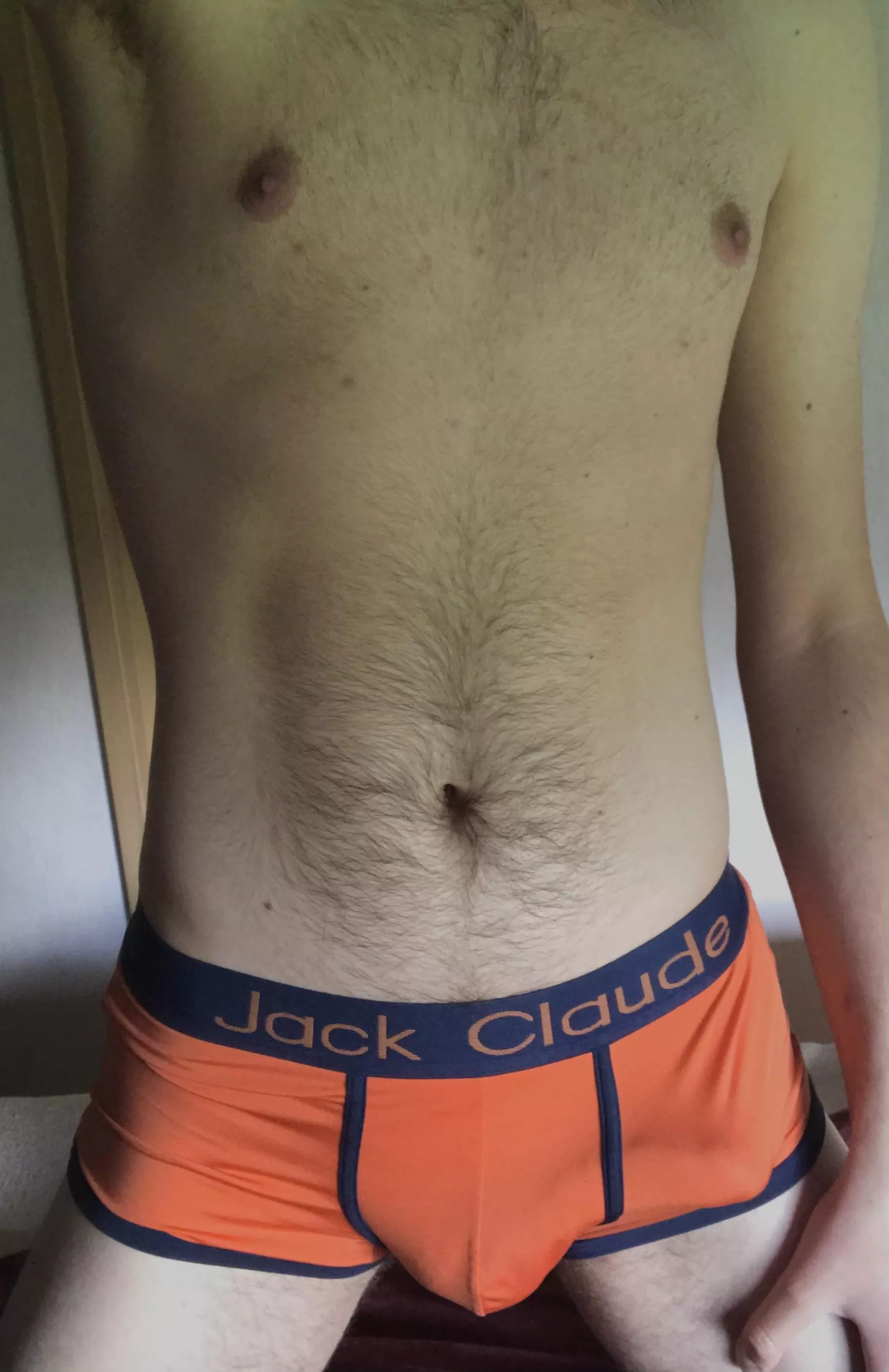 I forgot the cock outline is so visible in orange