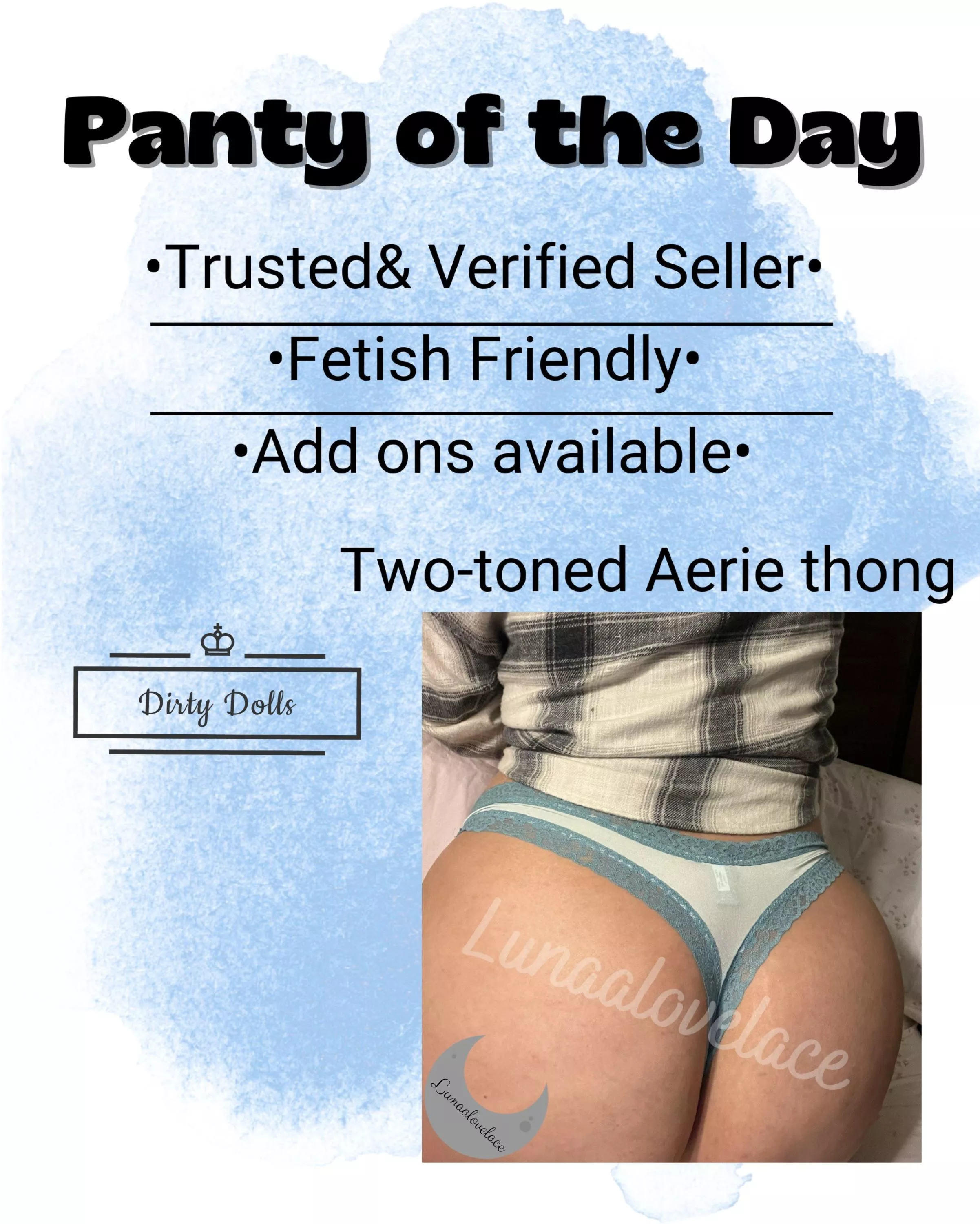 âœ¨Panty of the dayâœ¨ 24 hour wear ðŸ’žorgasms/ workout/ long work shift included [US] discrete packaging/ships next day [PTY] [SELLING] Message my kik @lunaalovelace for more info ðŸ‘