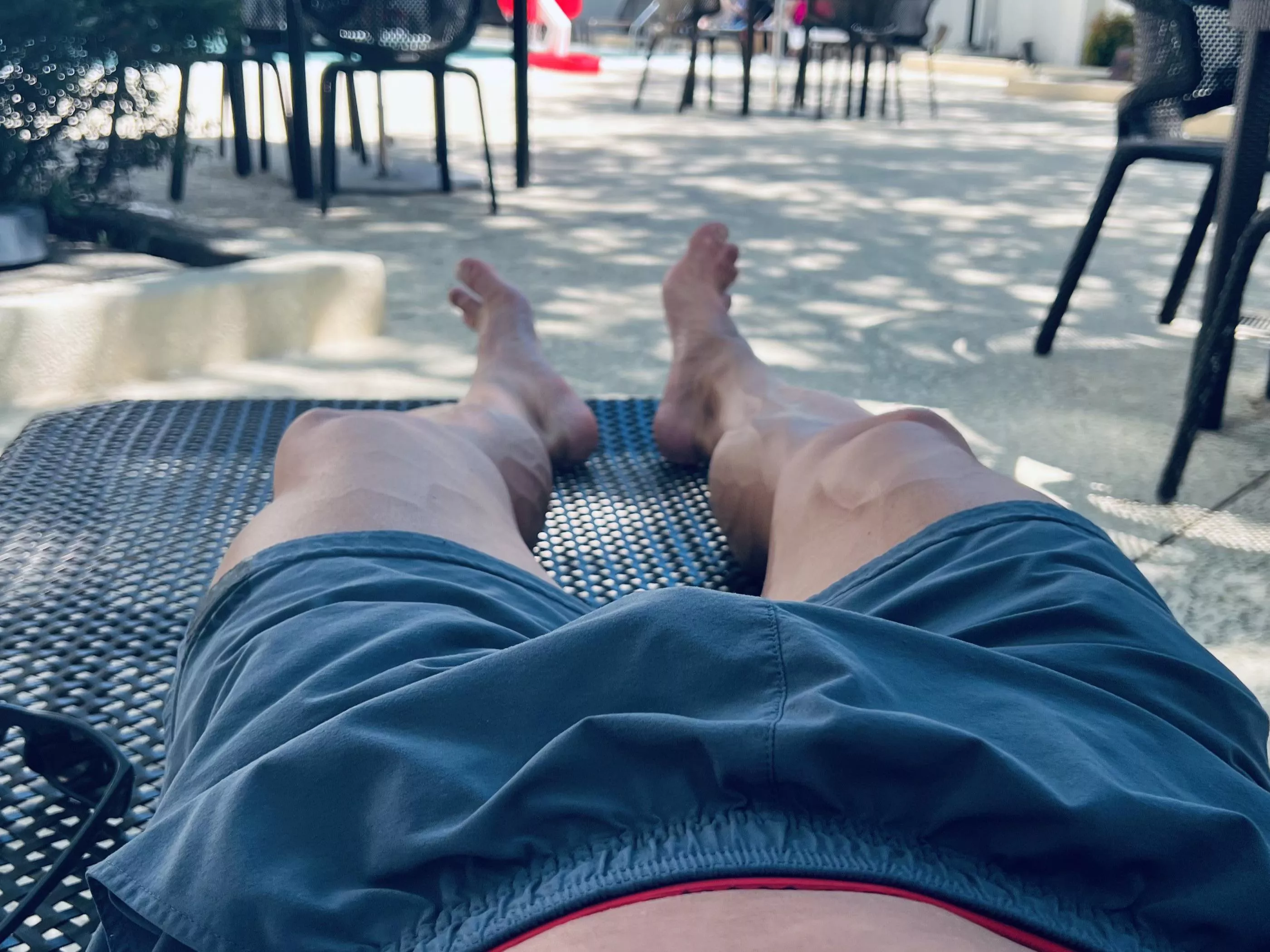 (M) a little post workout sun and pool before the post sun fun. ðŸ˜ˆðŸ˜ˆðŸ˜ðŸ˜