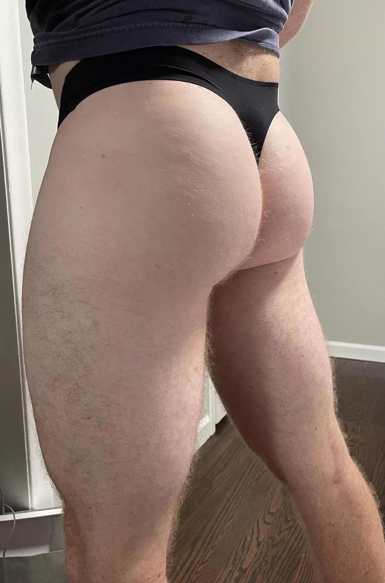 Simple black thong for leg day