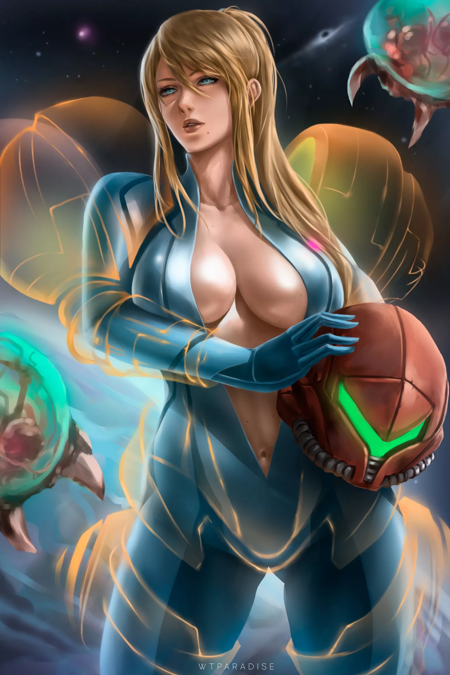 Samus Aran Unzipped Zero Suit (we1cometoparadiseart) [Metroid]