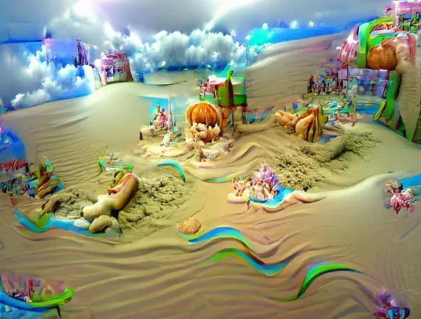 A crystal beach Made with starryai!