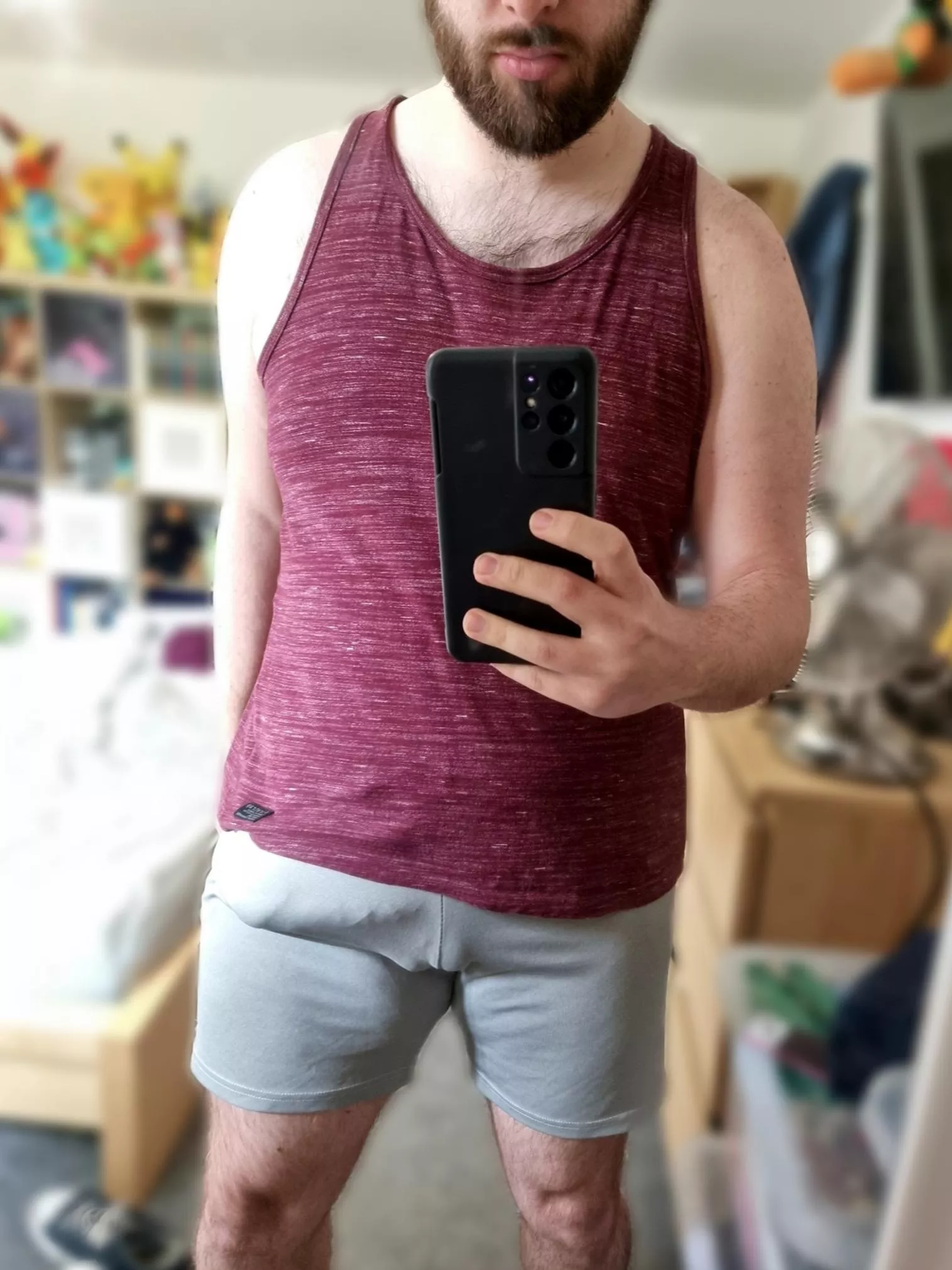 When experiencing a heatwave here in the UK, freeballing in thin shorts is the only acceptable option even if they leave nothing to the imagination...