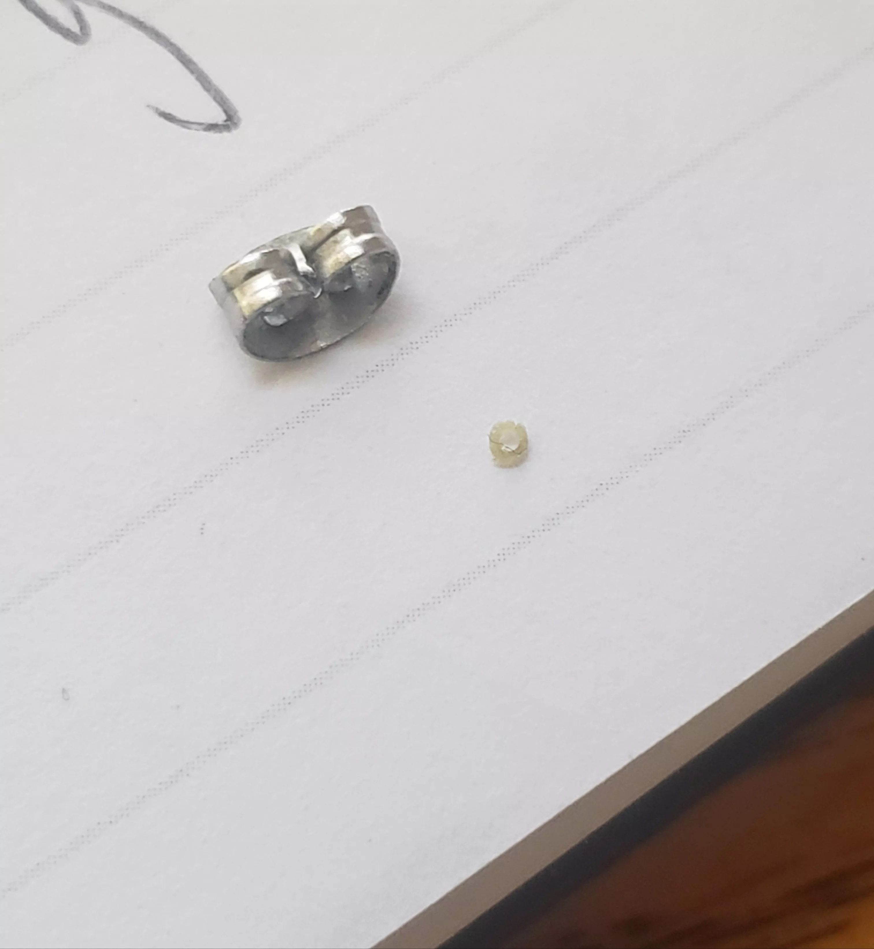 Perfect circle crusty I pulled off of an new peircing. Earring back for scale