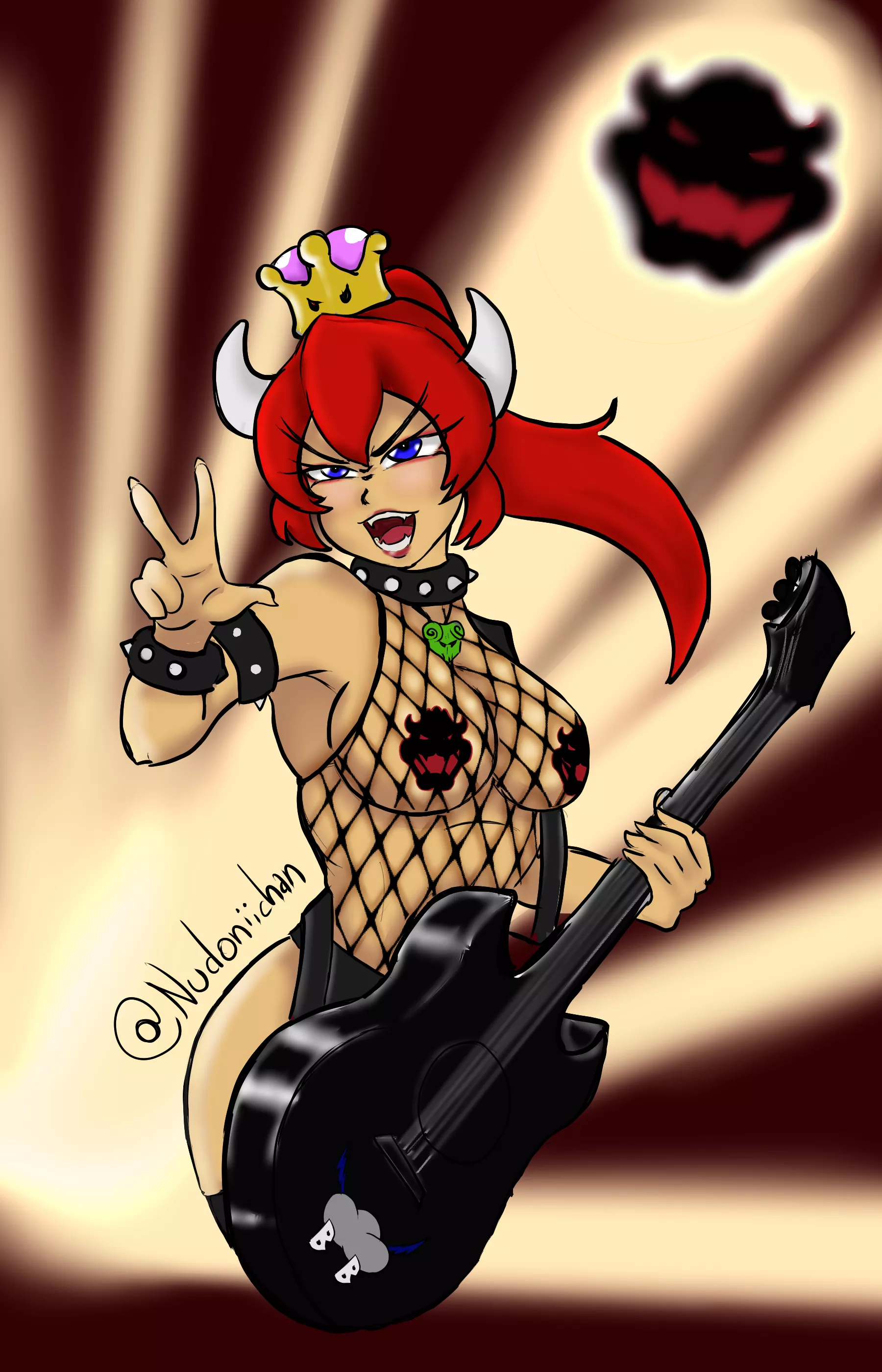 Bowsette Black redraw by Nudoniichan [OC]