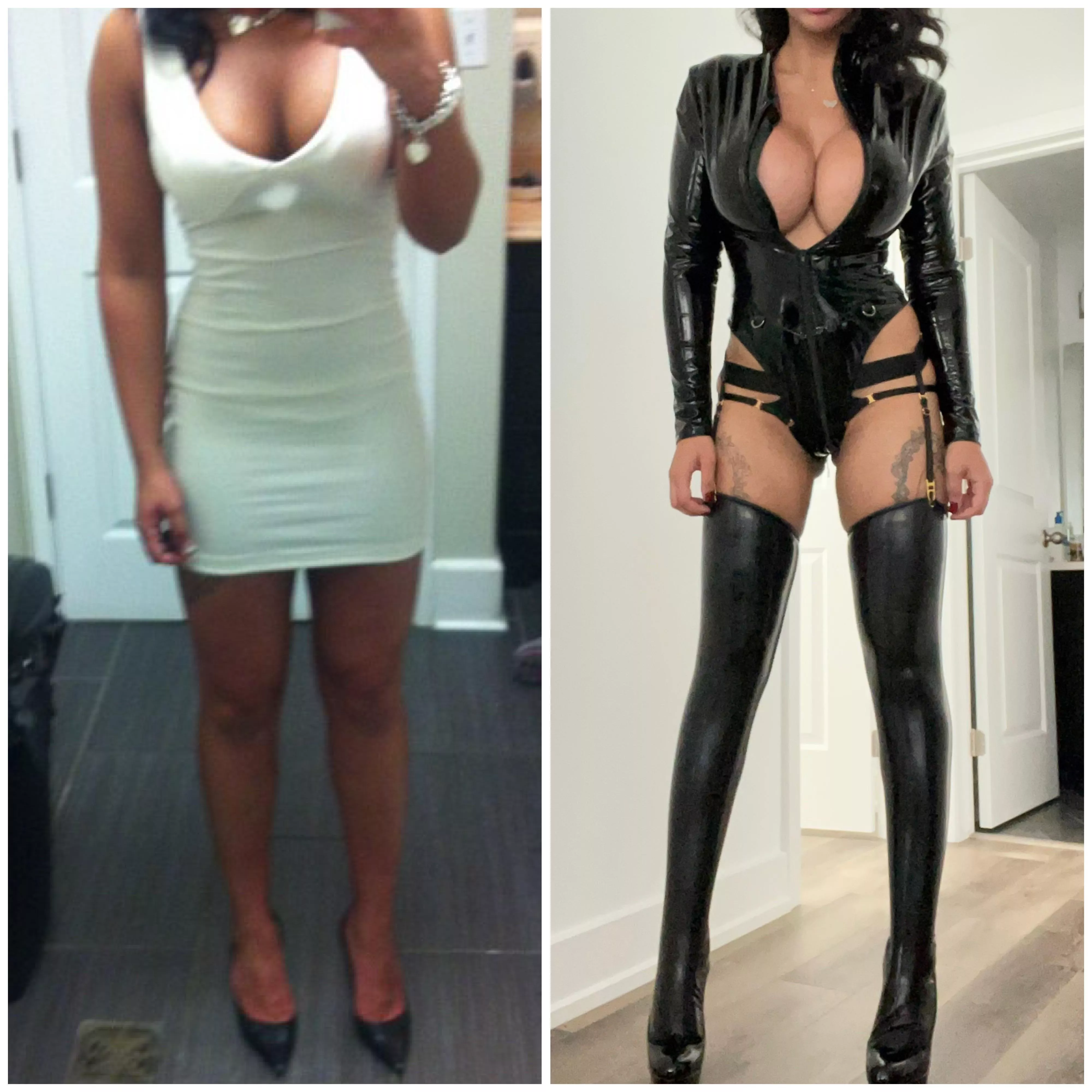 From shy girl to confident hot bimbo who has an affinity for latex ðŸ˜ˆ