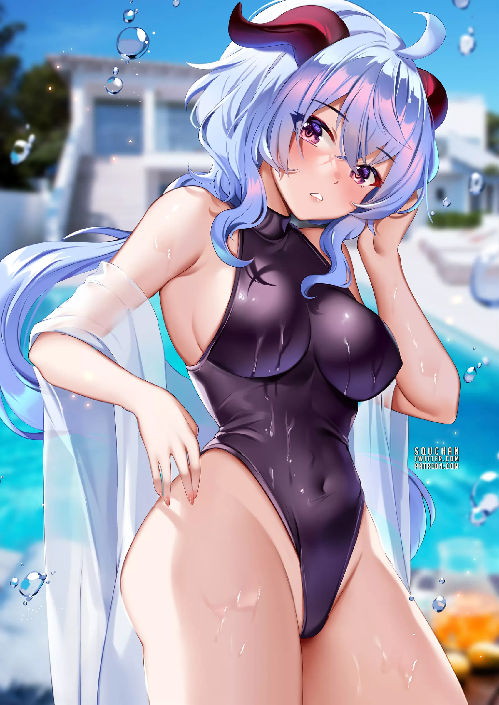 summer swimsuit Ganyu's thighs [Genshin Impact]