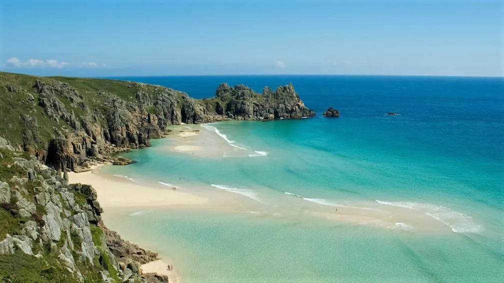 Porthcurno Beach. DJI Mini 3 Pro.