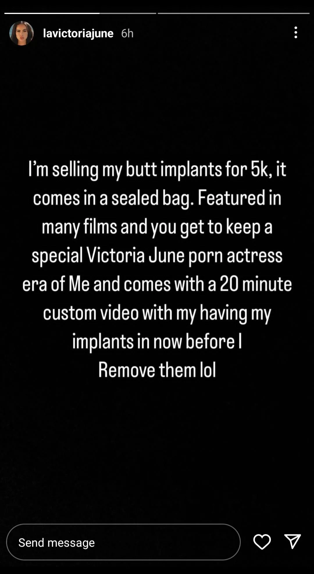 She's selling her butt implants lol