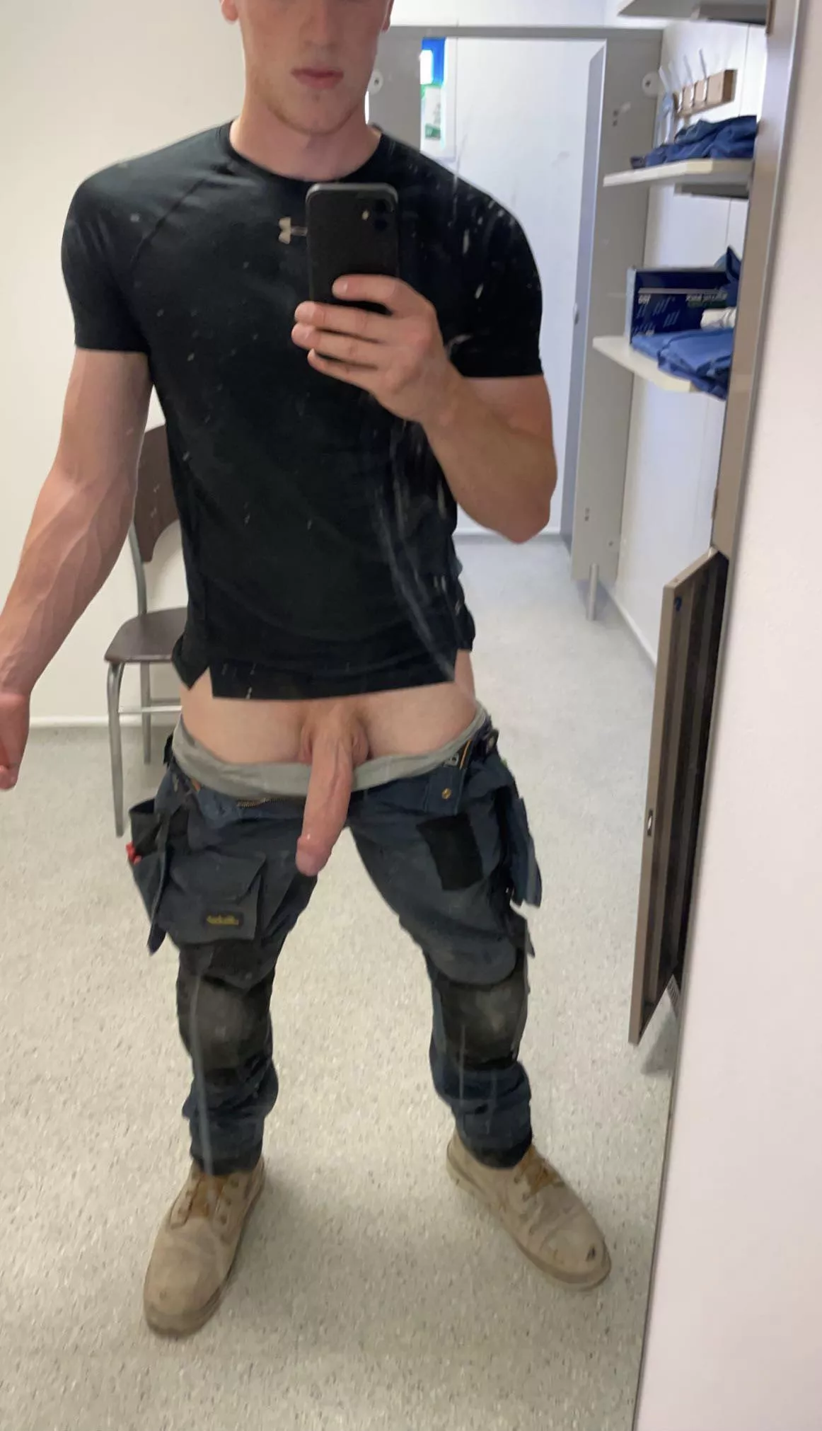 Dirty man in a dirty mirror, looking for some dirty fun