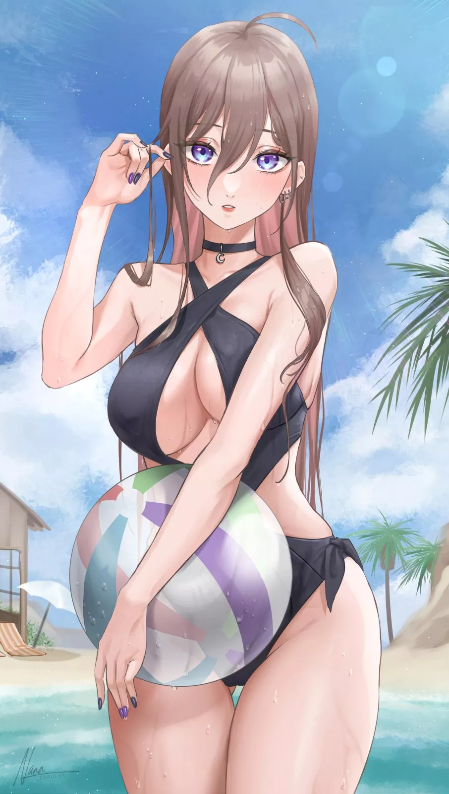 Nana at the beach [Artist's Original]