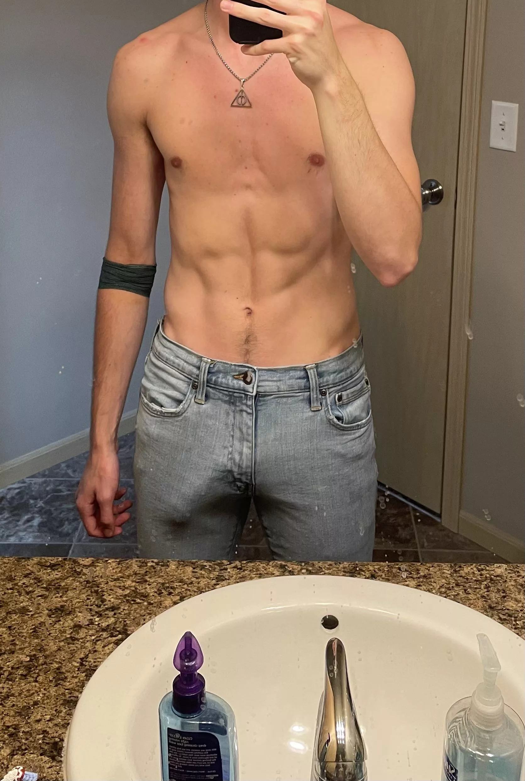 These jeans fit me but not my cock