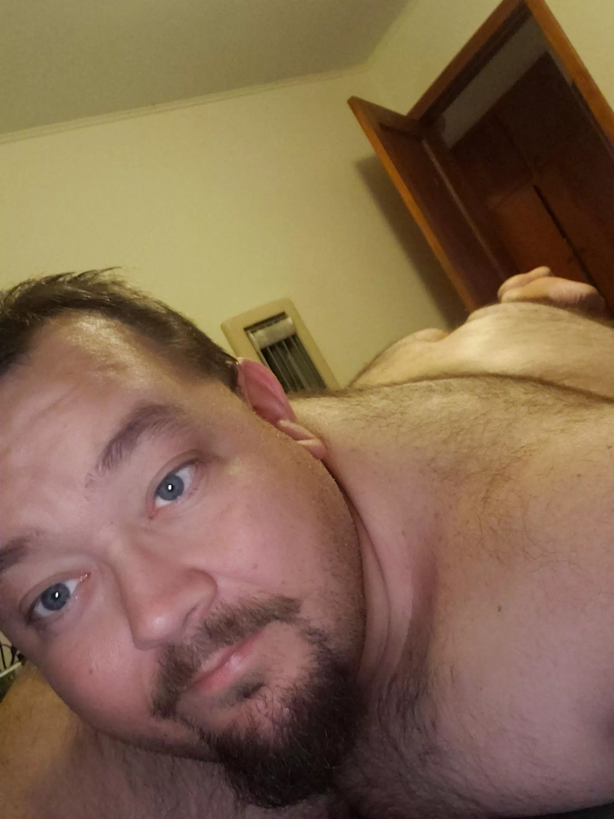 just laying in bed naked after work