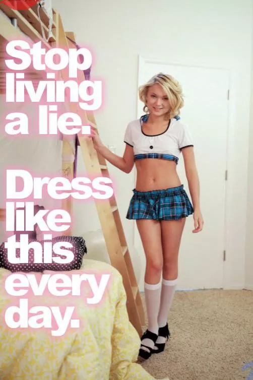 Dress like the slut you are sissy