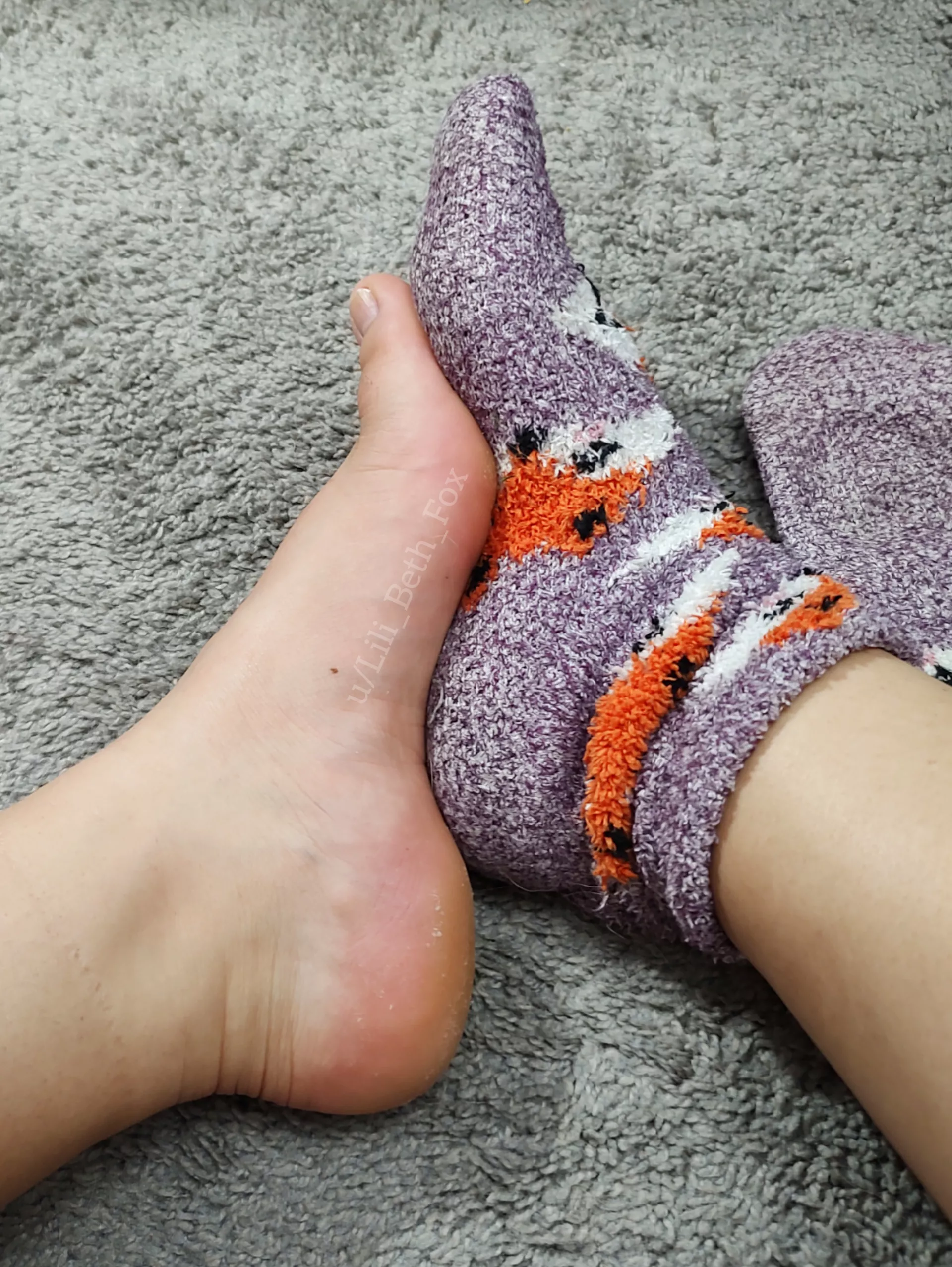 Fuzzy socks, in 90Â° heat!