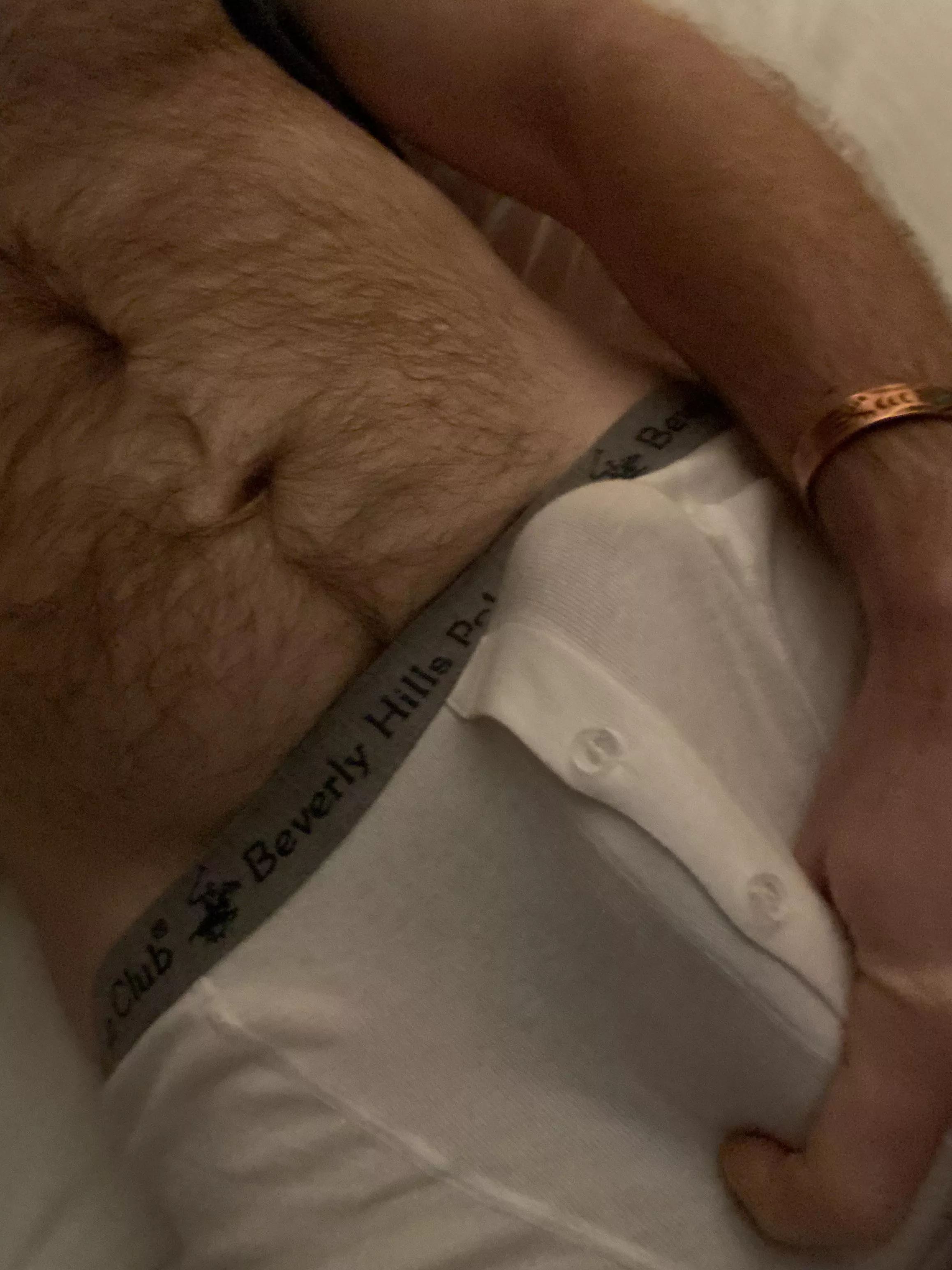 Bulging in boxers in bed….