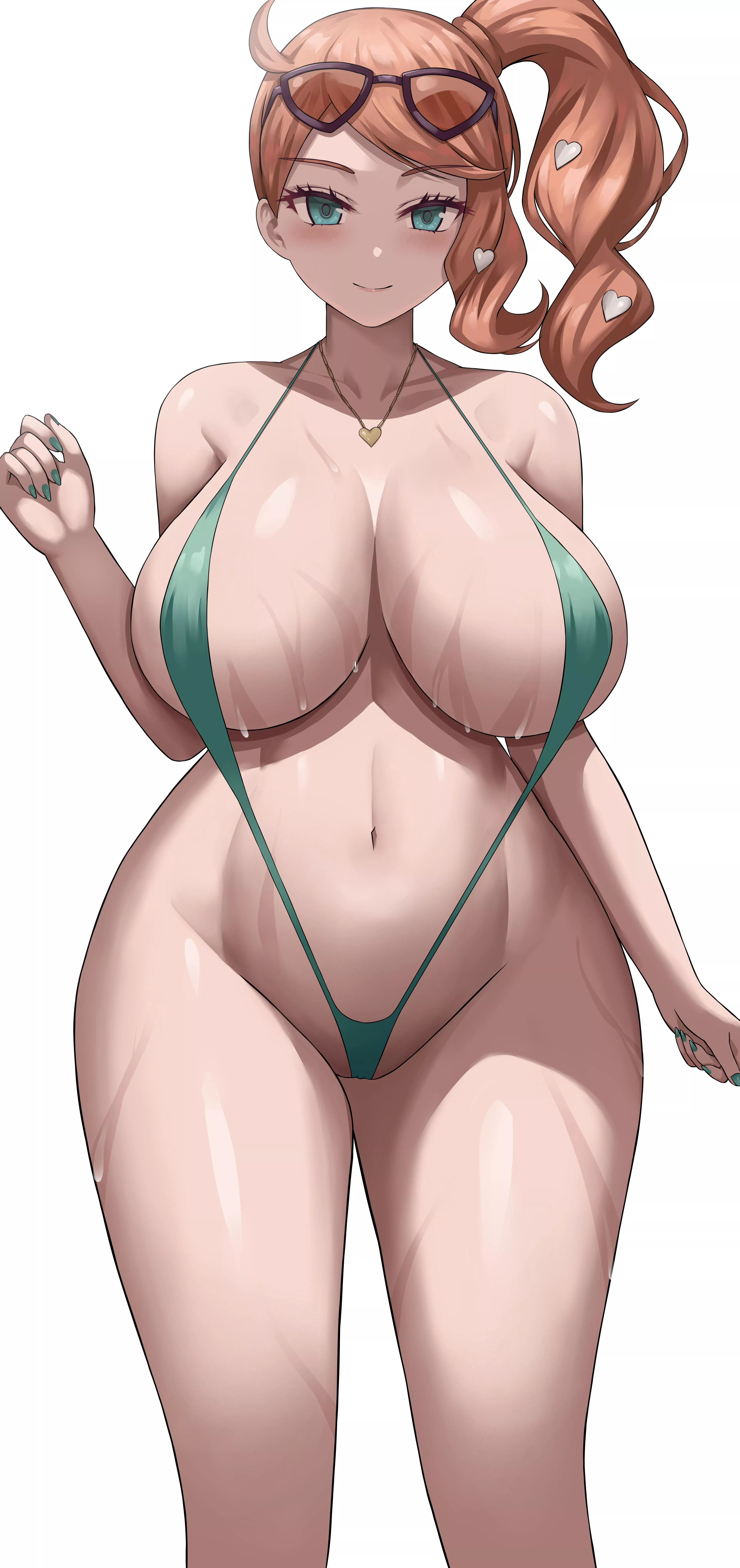 Sonia wearing a tiny swimsuit [Pokemon]